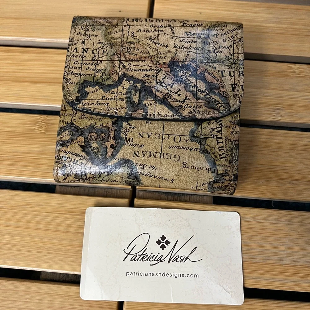 Patricia Nash RFID map print Leather Wallet - Picture 2 of 9